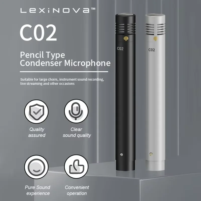 

C02 Конденсаторный подвесной микрофон с малой диафрагмой, микрофон-карандаш с противоударным зажимом, запись фортепиано c02, аудиоинструмент