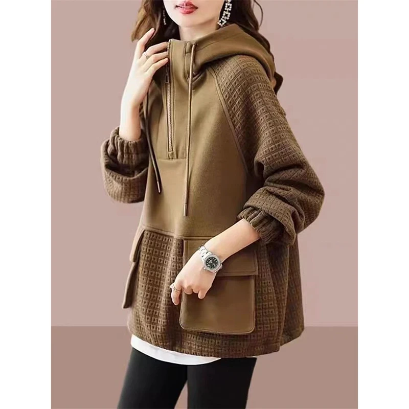 Winter Loose Fit Pullover Sweatershirts Female Coat Korean New Hoodies Women Jacket High-grade Hooded Sweatshirt Ladies Outwear