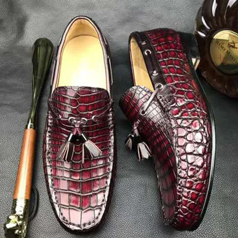 chue new arrival crocodile  shoes  manual  custom  business  fashion  trend male crocodile  leather shoes men shoes