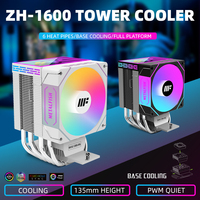 METALFISH ZH1600 CPU Cooler 4PIN PWM 6 HeatPipes Air Cooler ARGB Quiet Fan For Intel 1700 1200 115X 1366 2011 AM5 AM4 X99 X79