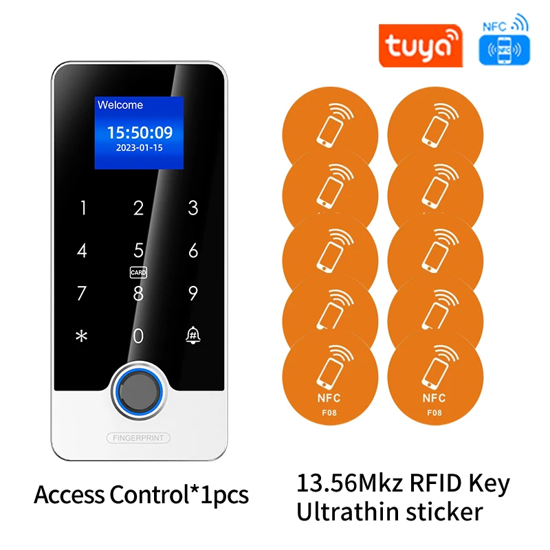 Tuya App Fingerprint RFID Access Control System Kit Smart Door Lock Electronic Gate Bluetooth Opener Home Digital Set Biometric