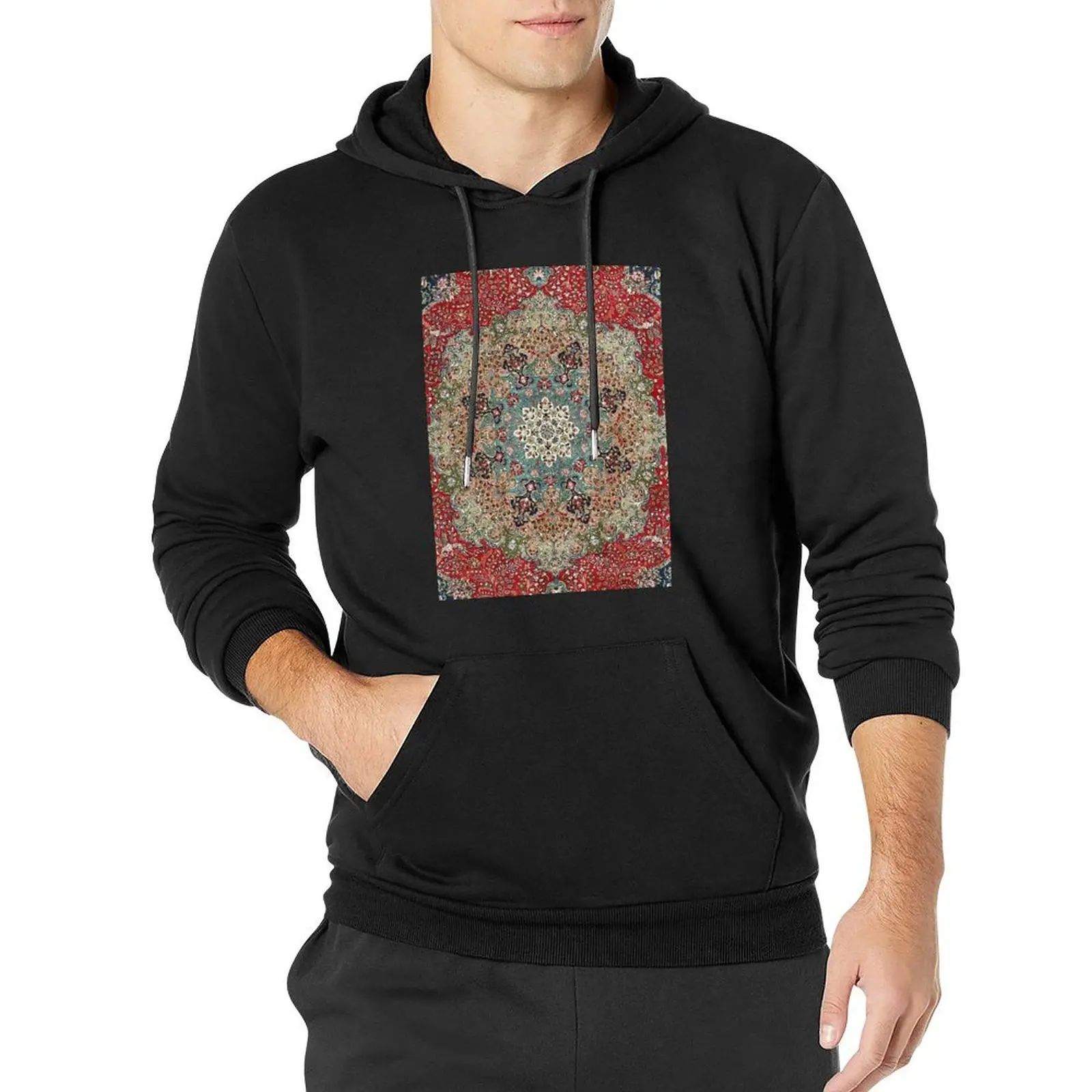 Vintage Antique Persian Carpet Print Pullover Hoodie graphic t shirts men blouse autumn men's autumn clothes graphic hoodie