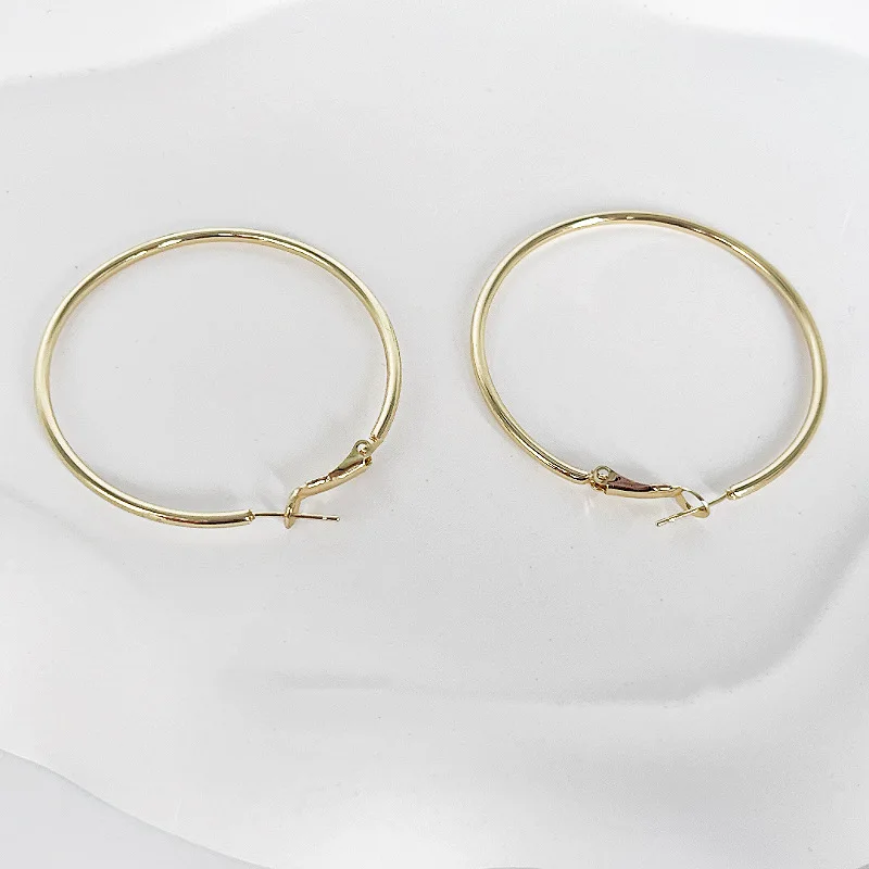 Trendy Gold Color Silver Color Large Endless Hoop Earrings For Women Girl Elegant Gorgeous Casual Simple Basic Decoration