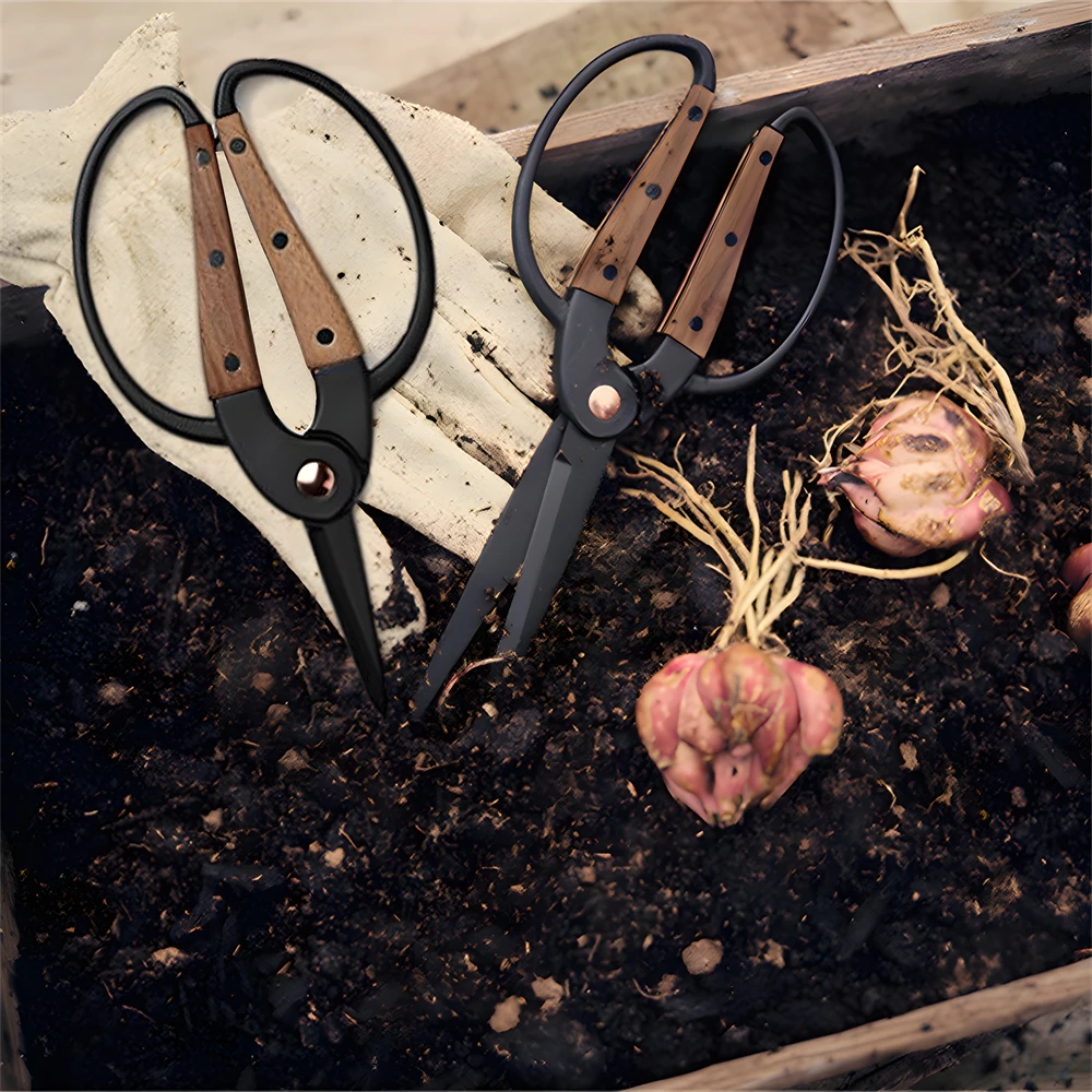 プロ品質の根の剪定はさみ、ステンレス鋼の盆栽ツール、家庭用庭の葉の花、手はさみ、1個