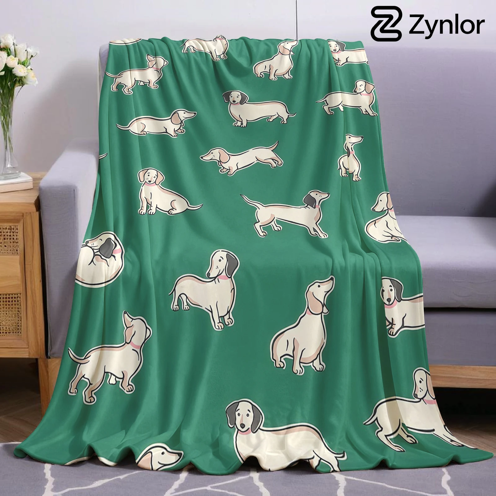 Dachshund-Print, ultraweiche Sherpa-Fleece-Decke, flauschig, warm, Halloween, gemütliche Decke für Sofa, Couch, Schlafzimmer, Geschenk, für alle Jahreszeiten