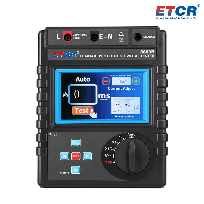 Vazamento Protetor Tester Medidor, RCD Dispositivo de Corrente Residual, ETCR8600B, 5-1000mA, alta qualidade, novo