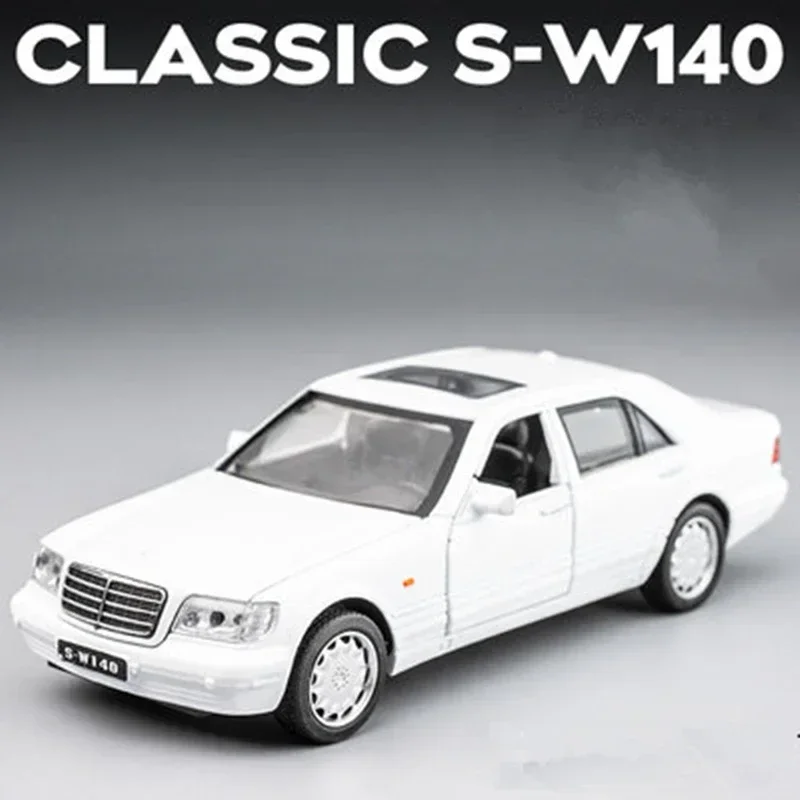

S-Class S-W140 Классический автомобиль Модель автомобиля из сплава 1:32 Литой под давлением и игрушечный металлический транспорт Модель автомобиля Моделирование Коллекция игрушек в подарок