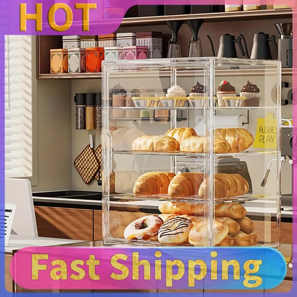 

4-уровневая витрина для выпечки с крышкой, акриловый органайзер для хранения, настольная подставка-витрина для свадеб, мероприятий, фруктовых тарелок
