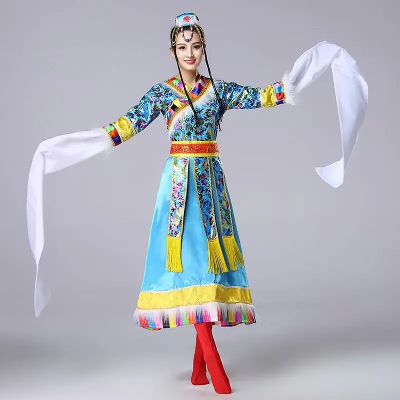 

Chinese Tibetan Woman Dance Dress Ethnic Minority Folk Dance Cultural Shows Stage Performance Classical Festival Theater Party