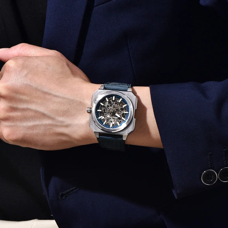 PAGANI DESIGN PD-1791 الهيكل العظمي التلقائي ساعات رجالية 42 مللي متر الفولاذ المقاوم للصدأ مربع الميكانيكية مقاوم للماء ساعة معصم للرجال