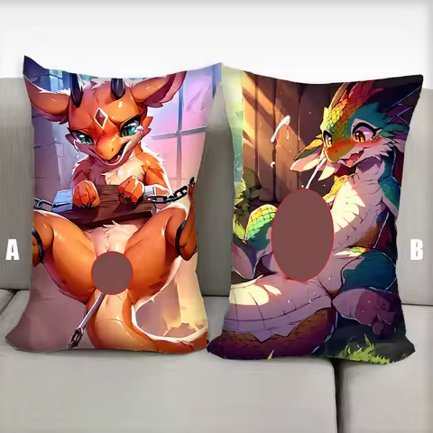 Dakimakura Anime Pillow Dragon Furry Nsfw Half Body Cartoon Pillow Core Double Side Print Bedding Gifts