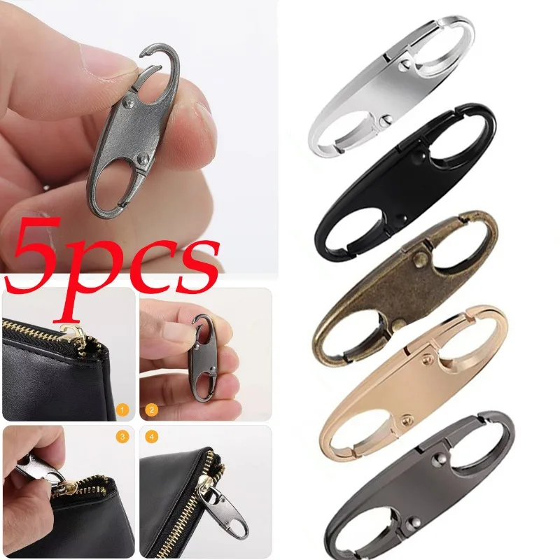 Detachable Zippper Puller Head Double-end Replacement Metal for Luggage Purses Handbag Backpacks Clothes Repair Zipper Head