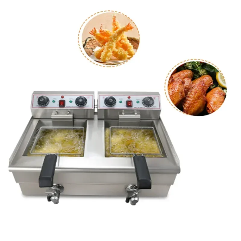 Professional CE Certificate Kitchen Equipment Electric Electric Industrial Deep Fryer with 2 Tank