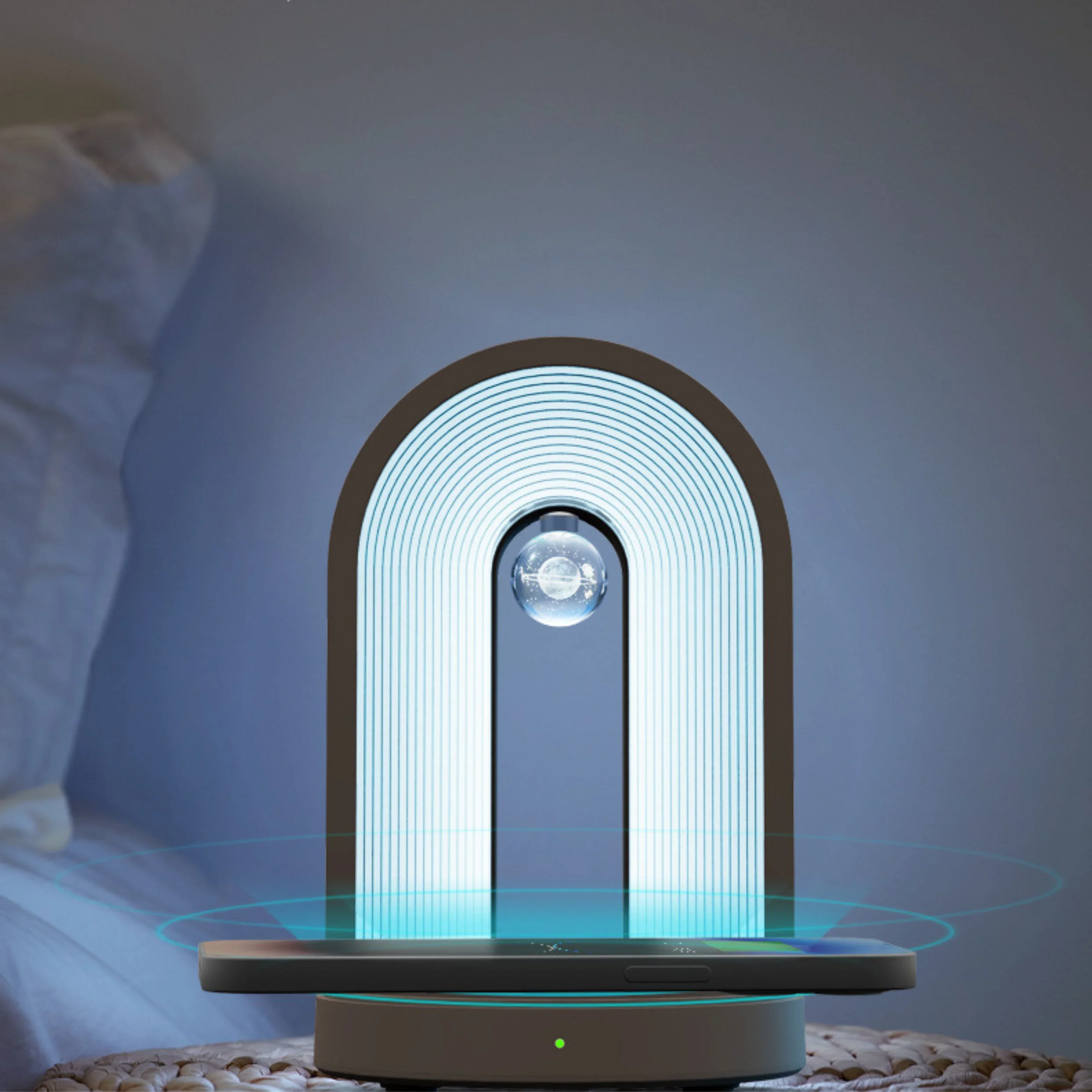 U3 Lamp Bedside Table 15W Fast Wireless Charging Surround Sound Bluetooth Speaker Cold and Warm Light Adjustable Night Light