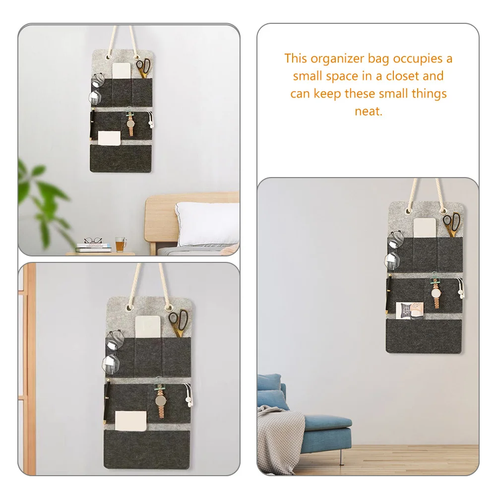 

Multifunctional Storage Hanging Bag Felt Organizer For Wall Door Closet With Multiple Pockets Space Saving Sundries Holder