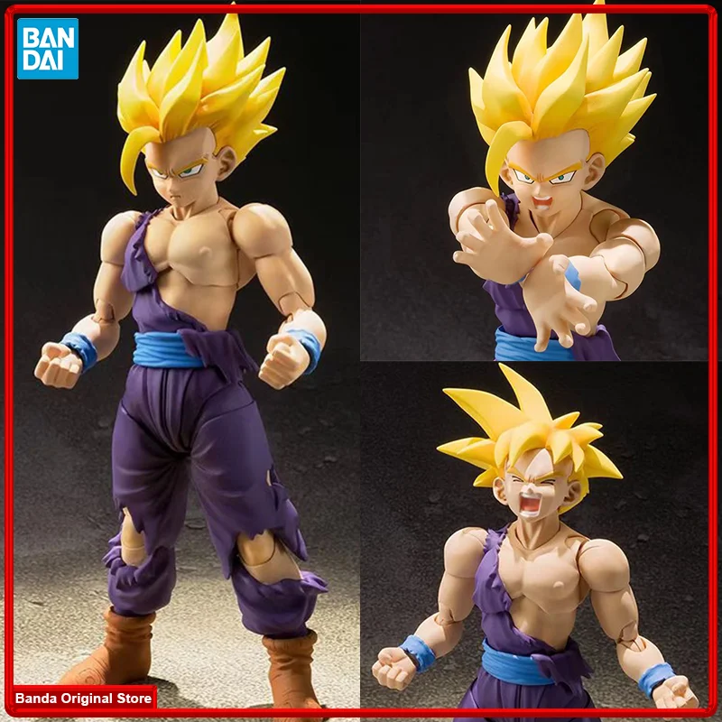 100% In Stock Original Bandai Dragon Ball Z S.H. Figuarts Super Saiyan Son Gohan Battle Damage Anime Action Figures Model Toys