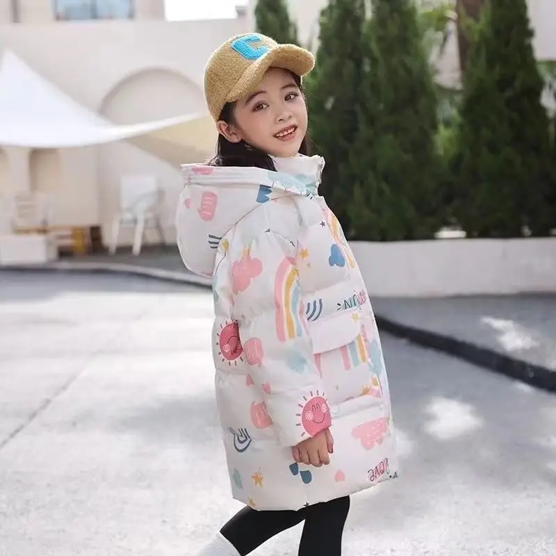 

Новый пуховик для девочек и мальчиков, зимние пальто, детская одежда, ветровка с капюшоном, пальто для детей 2-8 лет, хлопковая теплая верхняя одежда