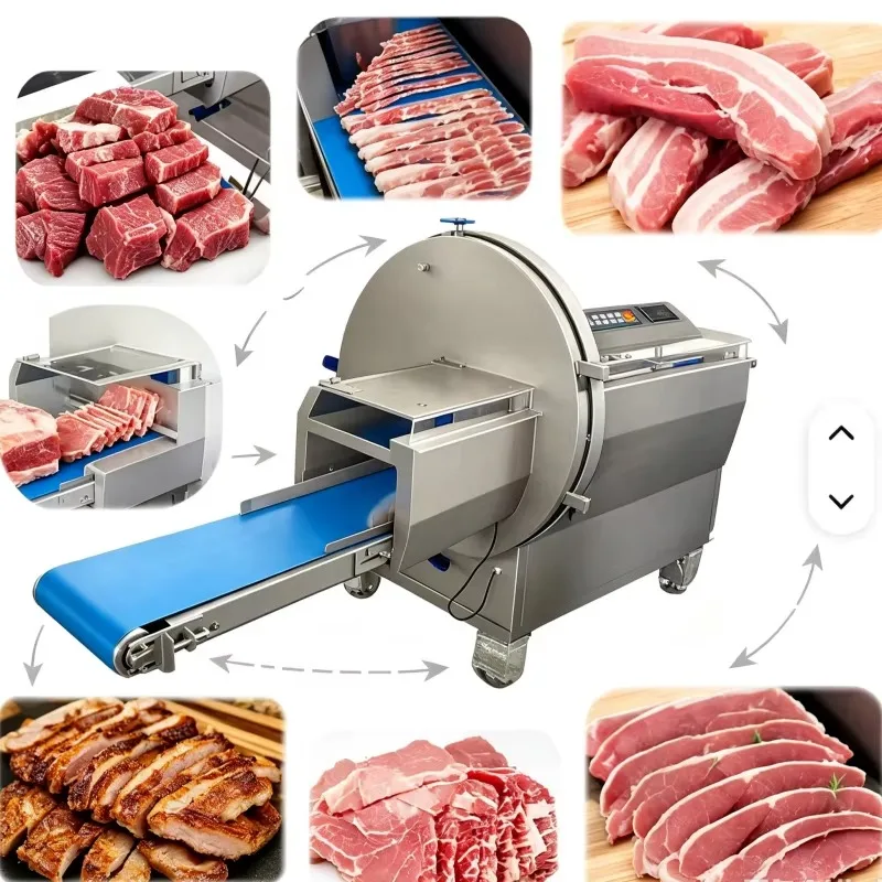 Meat Slicer Commercial High Speed Horizontal Slicing Machine for Sausage Cheese Steak Bacon Ham Customized