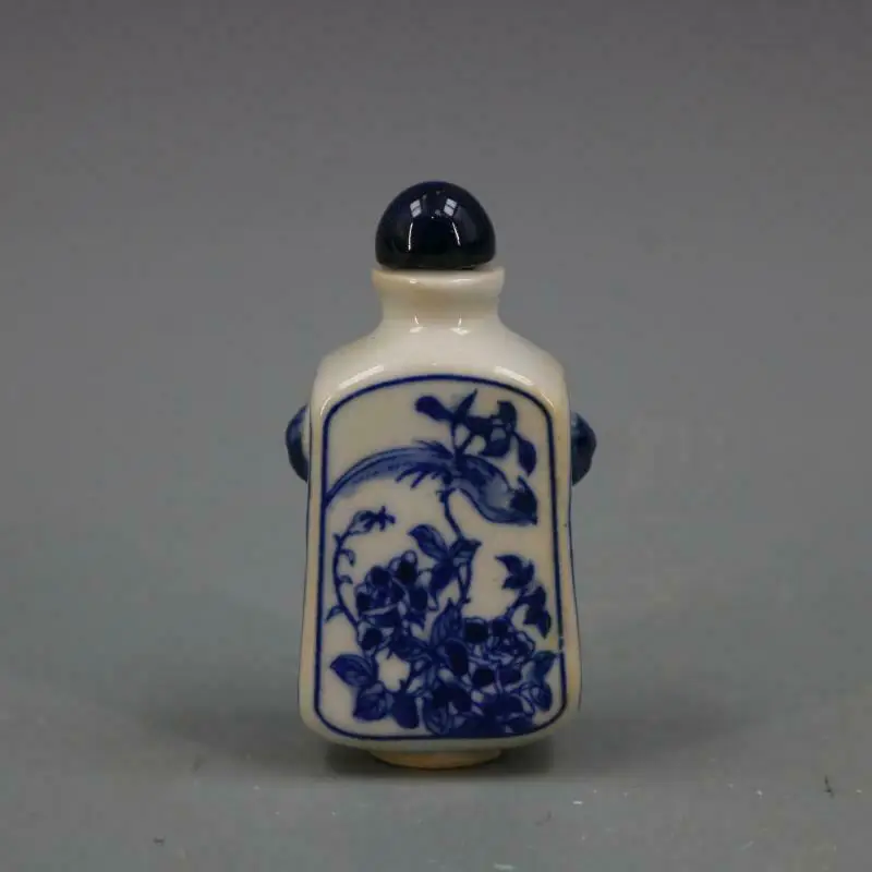 

Chinese Blue and White Porcelain Qing Kangxi Peony & Bird Design Snuff Bottle bottle mini bottle