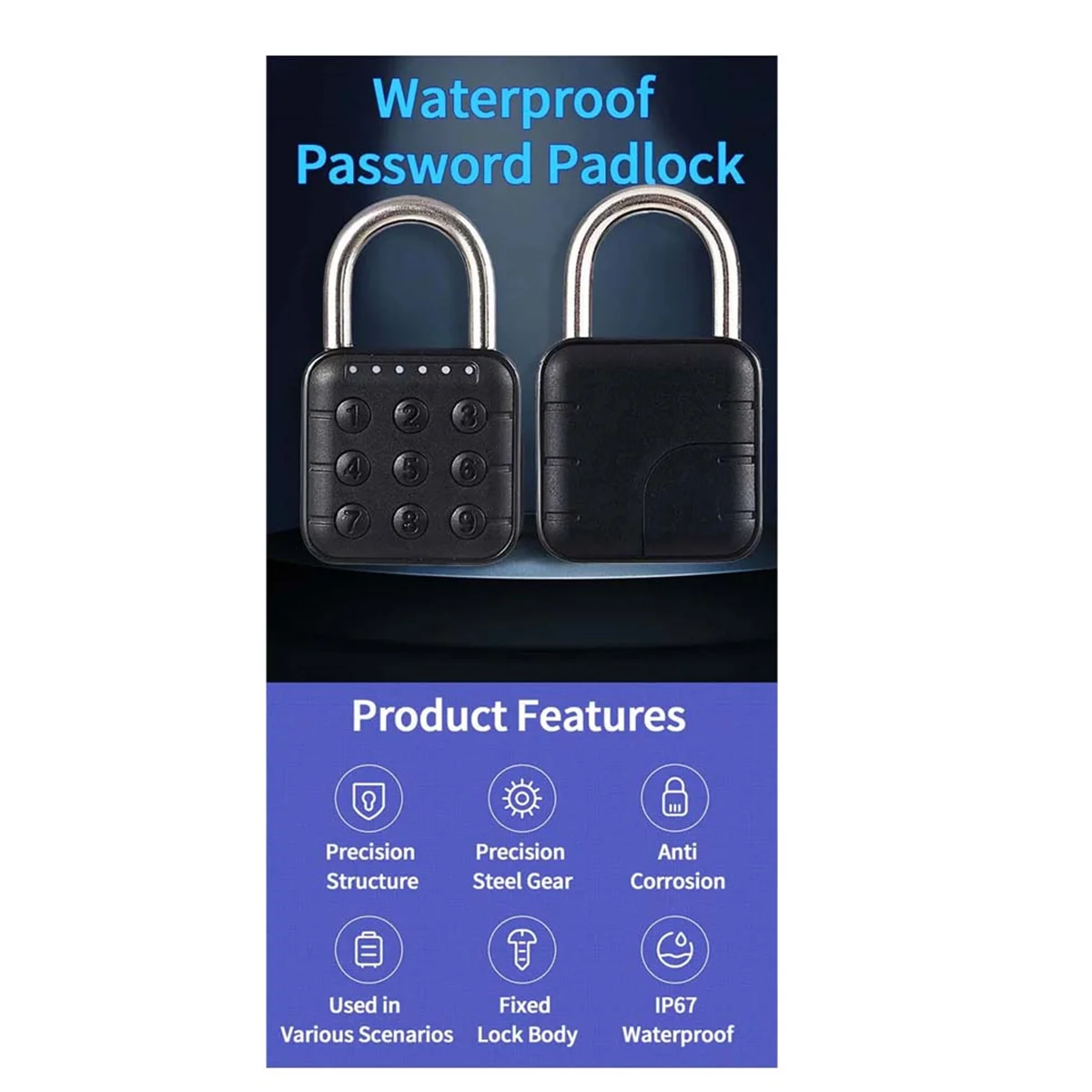 Tuya Bluetooth Smart Fingerprint Door Lock Keyless Quick Unlock Anti Theft Padlock IP67 Waterproof Home Securit Lock-A