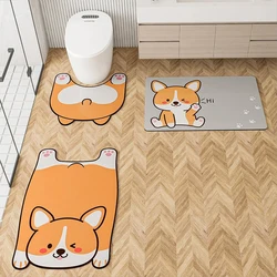 Cartoon Bathroom Mats Super Absorbent Toilet Rug Anti Slip Bath Mat Quick Dry Foot Floor Mat Entrance Doormat Carpet Washable