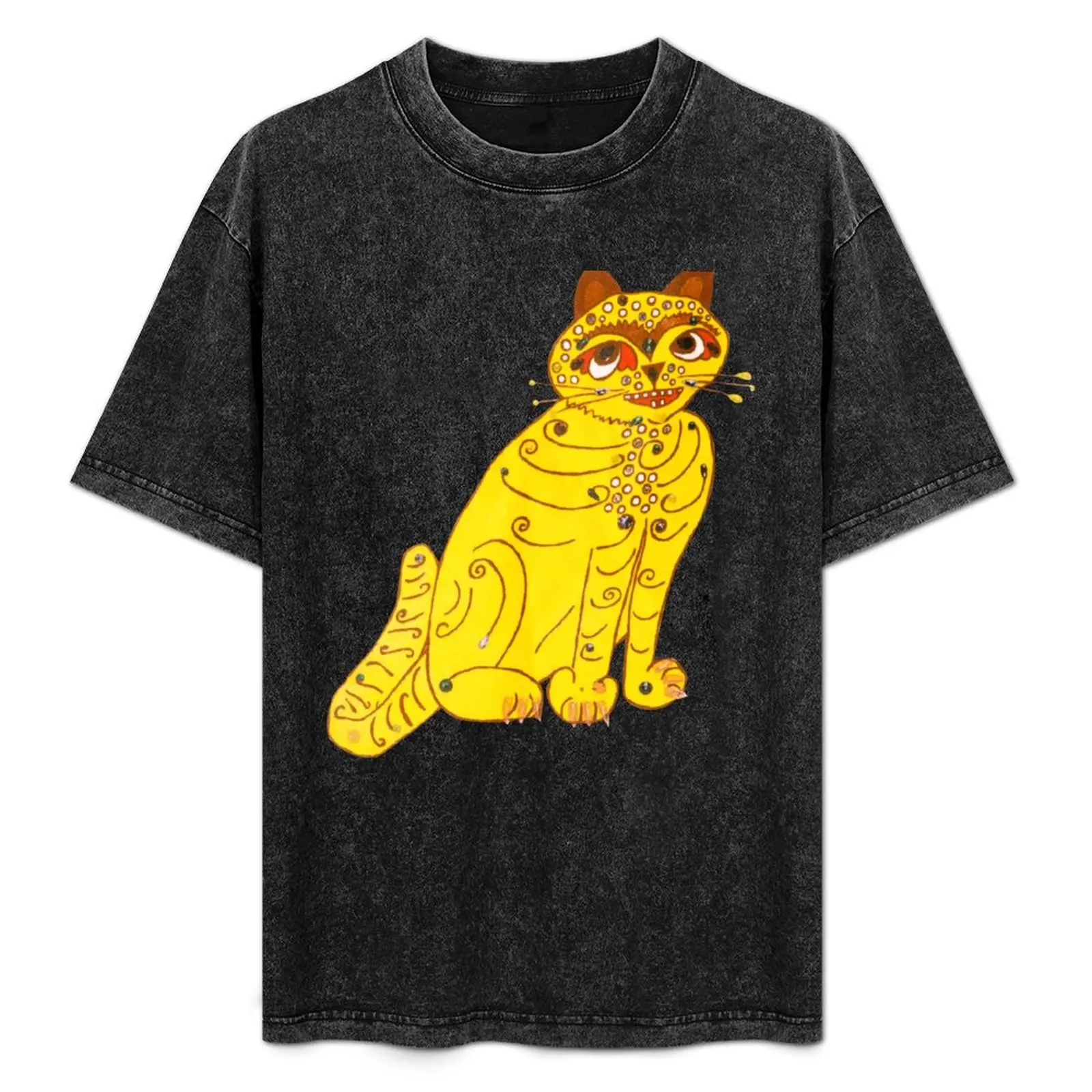 

Abba's Yellow Cat T-Shirt Sporty Breathable Short Sleeve T-Shirt