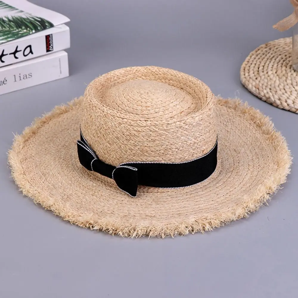 

Fashion Wide Brim Sun Hats UV Protection Bowknot Panama Cap Floppy Sun Protection Beach Hats Travel