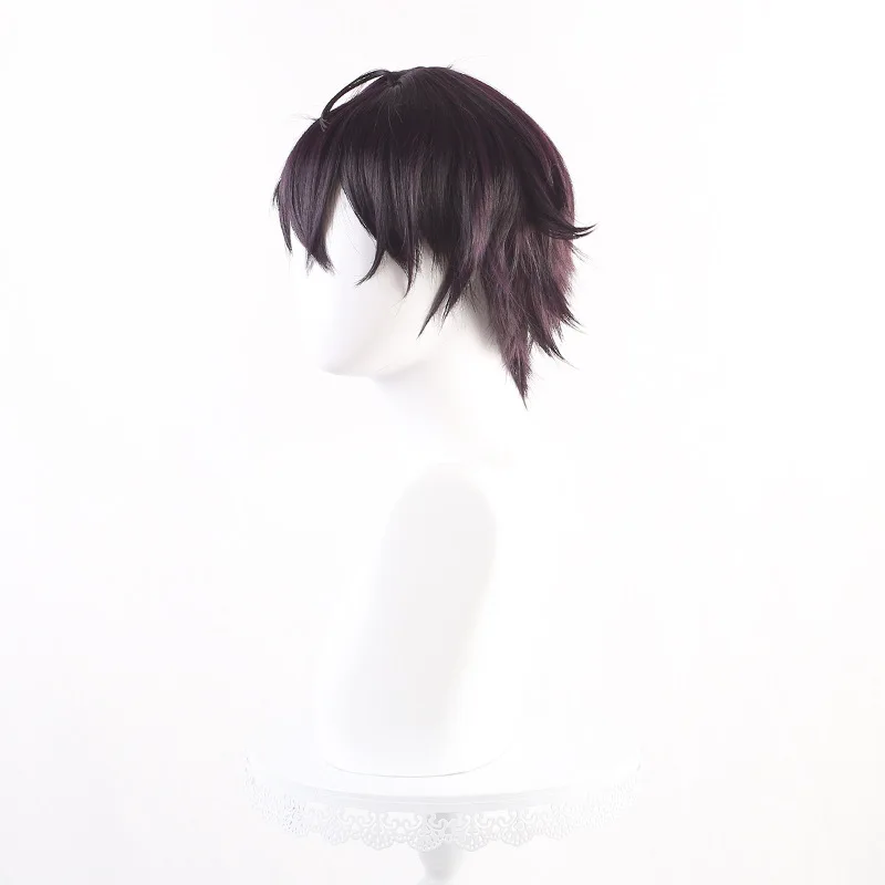 Virtual Idol Streamer VTube's Personal Style Shoto Cos Wig With Flipped-up Ends Shxtou Dark Purple Short Hair