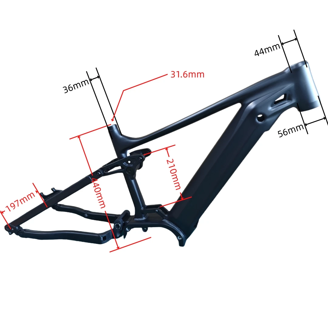 Electric Bike Frame for BAFANG M620 G510 Motor FAT Bicycle Frame Aluminum Alloy Frame 197mm With Battery Box