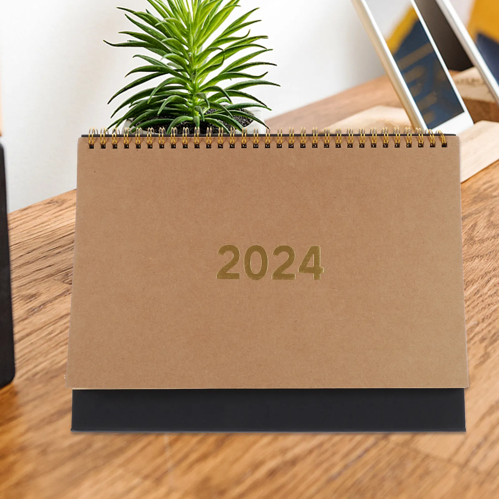 Desktop Calendar Paper Month Calendar for Office Desk Home Decor Standing Daily Planner Creative Minimalist Design Warm Color