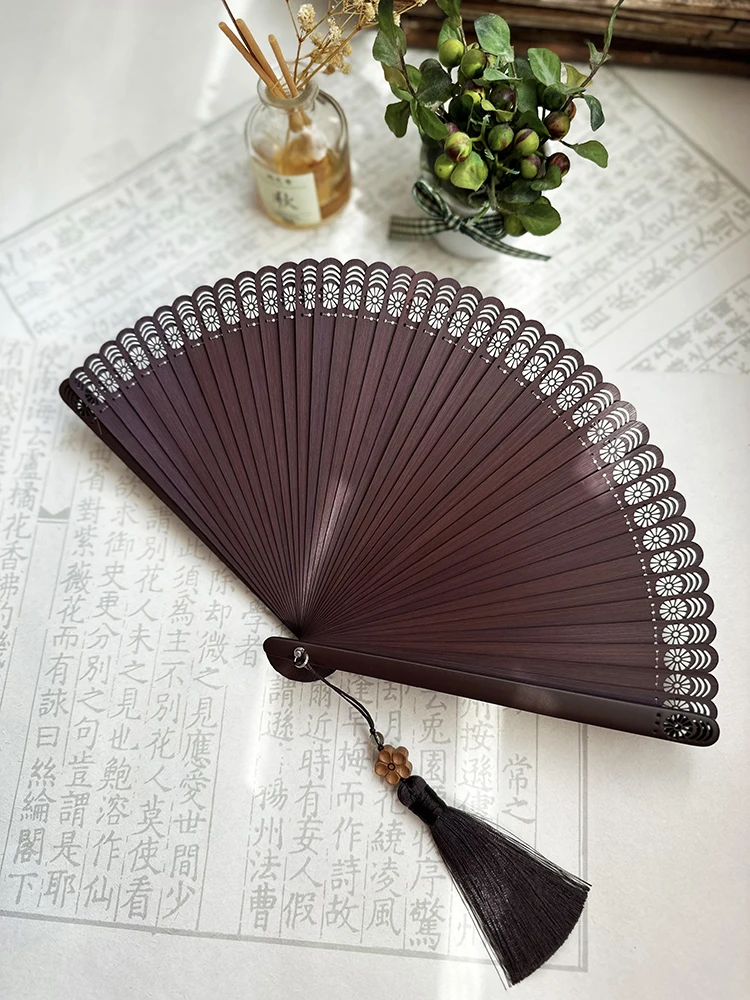 

Daily Use Small Fan Plain Elegant Mini Folding Fan Women's Decorative Fan Wedding Gift Prom Party Outdoor Selfie Decoration