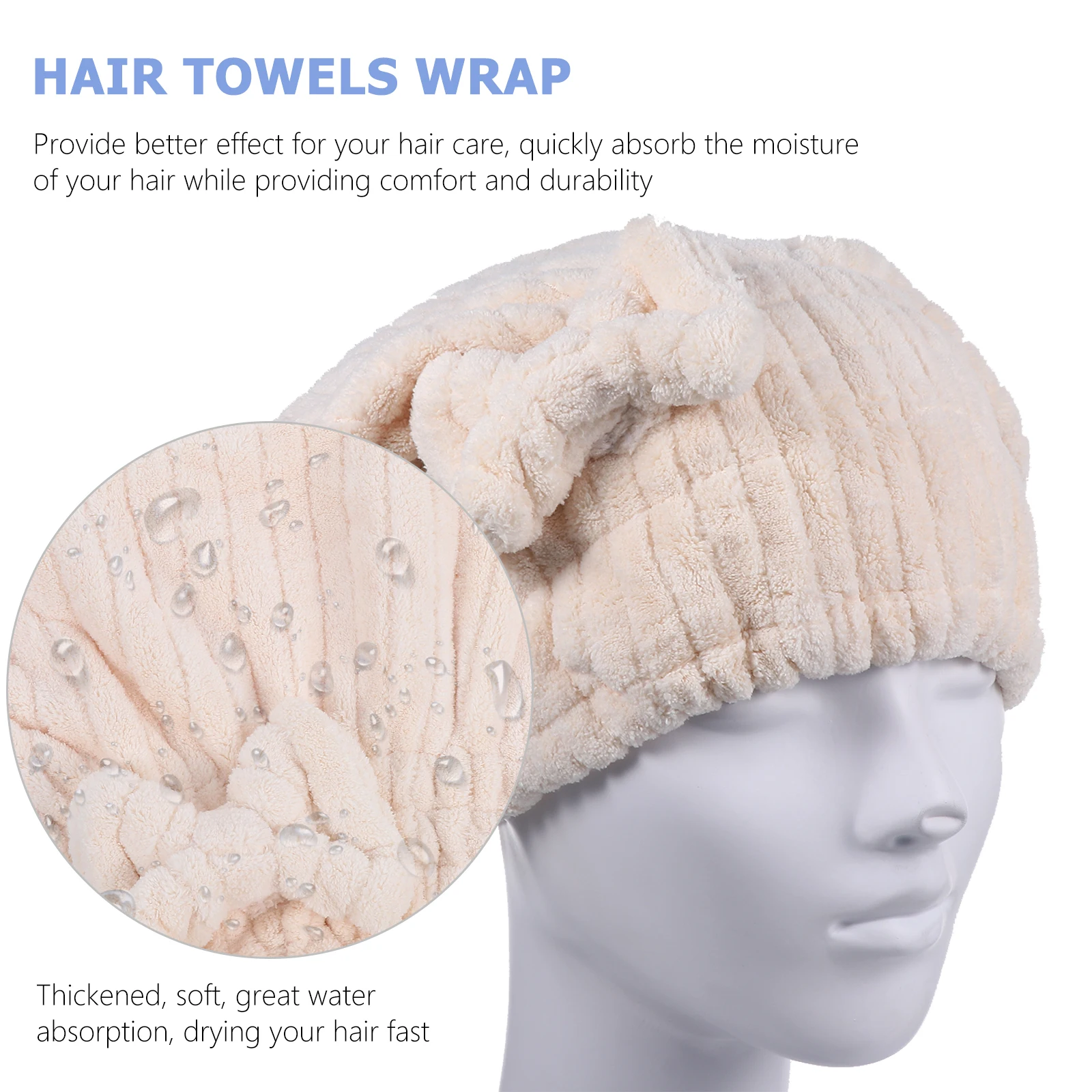 

4pcs Thickened Coral Fleece Hair Dry Bath Wrap Quick Drying Cap Fast Absorbent Hair Towel Turban Hat For Home Gym