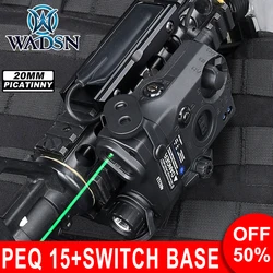 WADSN PEQ-15 Red Green Blue Laser with Pressure Switch Mount Slot Fit 20mm Rail Airsoft PEQ IR Led Light White Light Strobe