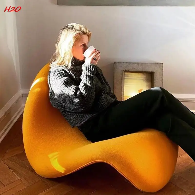 Lazy Sofa Bedroom Balcony Lying Small Single Creative Special-shaped Tongue Chair Dropshipping MOOJOU