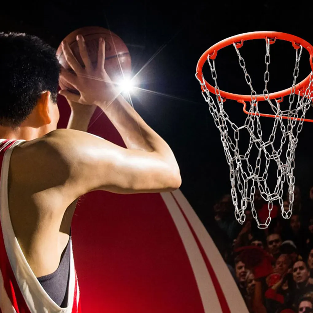 Red Basketball Nets Made With Stainless Steel For All Levels Wide Applications Metal Basketball Net