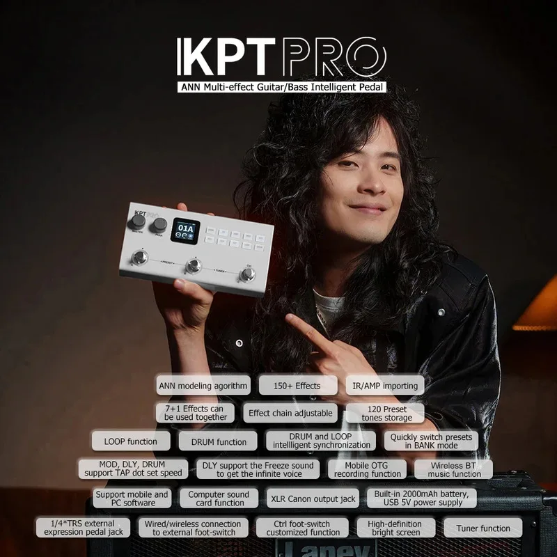 Yuimer KPT PRO جيتار كهربائي باس معالج متعدد التأثيرات TANK-G ترقية KPTPRO مؤثر دواسة من M-VAVE