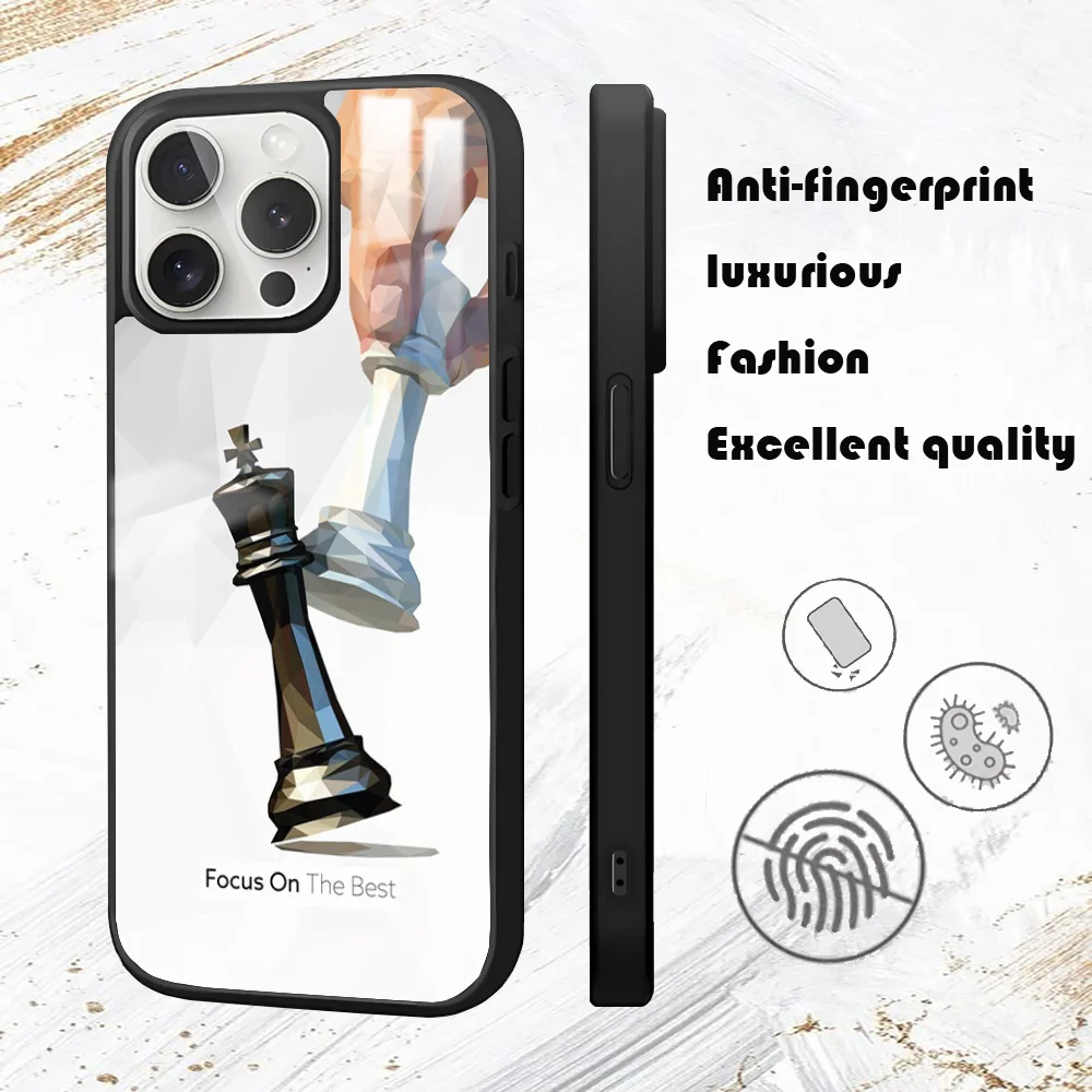 Competitive Chess Game Phone Case For iPhone 16 15 14 13 12 11 Pro Max Plus Mini PC Mirror Fashion  phone case