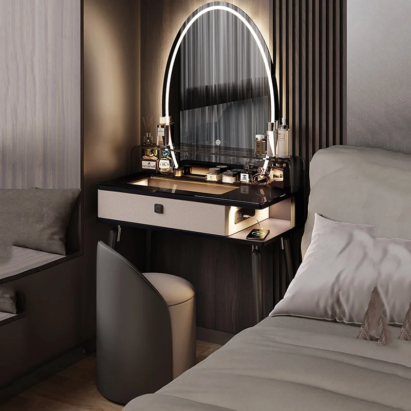 

Cosmetics Makeup Vanity Table Bedroom Drawers Storage Cabinet Mobile Luxury Dressing Table Women Penteadeira Chinese Furniture
