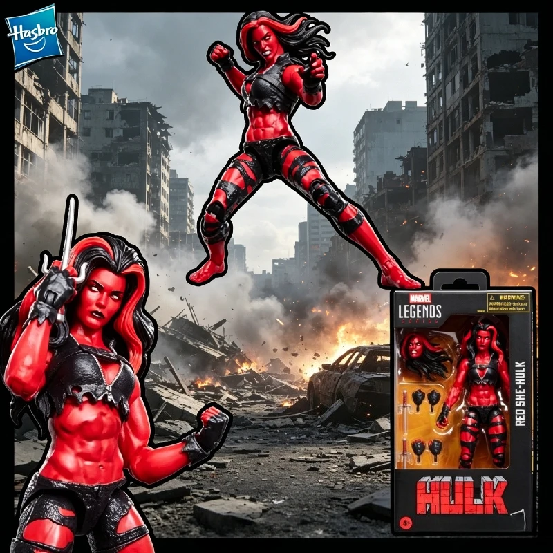 

【IN STOCK】Hasbro Marvel Legends Red She-Hulk 15cm Action Figure Original Collectible Model Ornament Gift