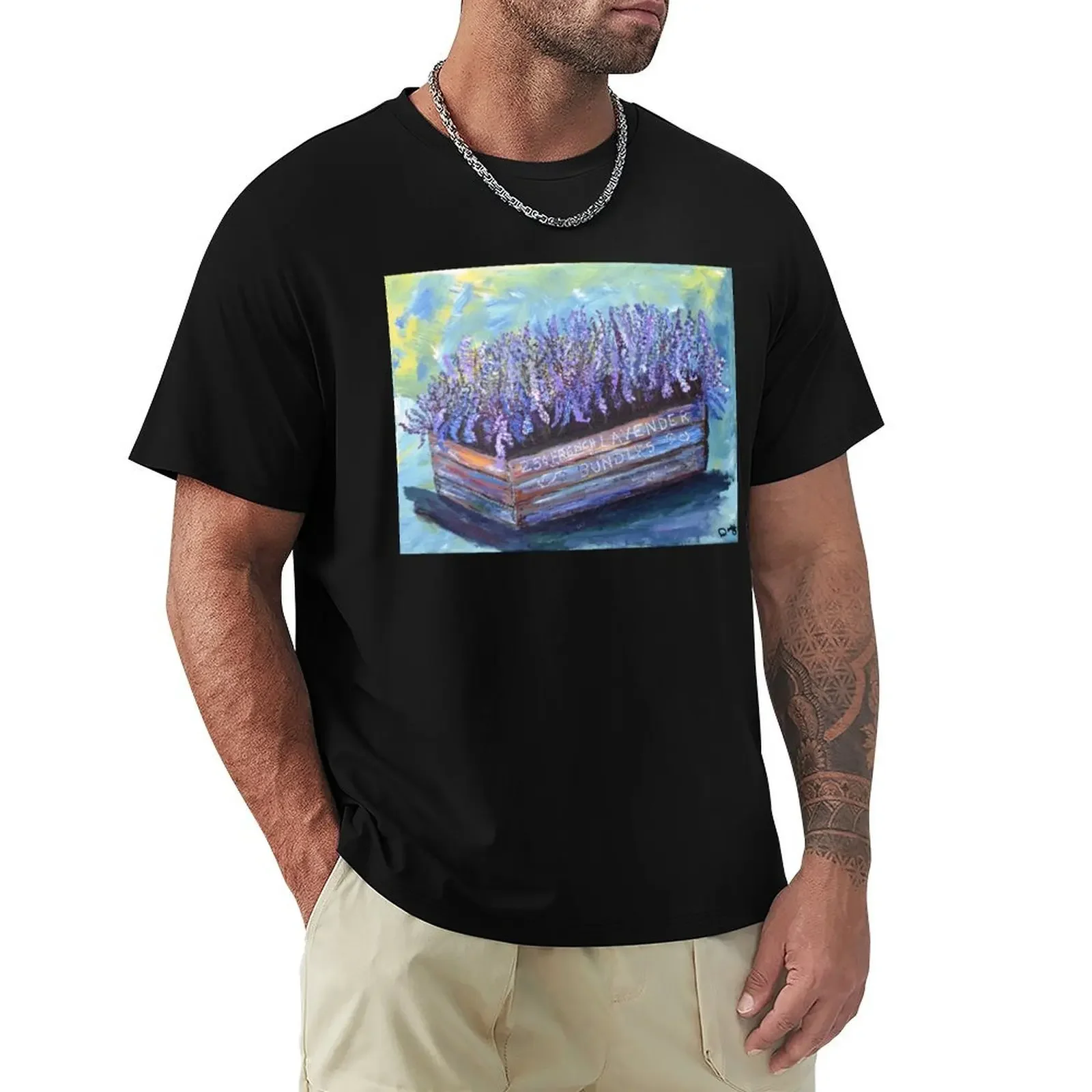 Lavender Flower Box - Original artwork by Dody Denman T-Shirt custom t shirt blanks Men's t-shirt