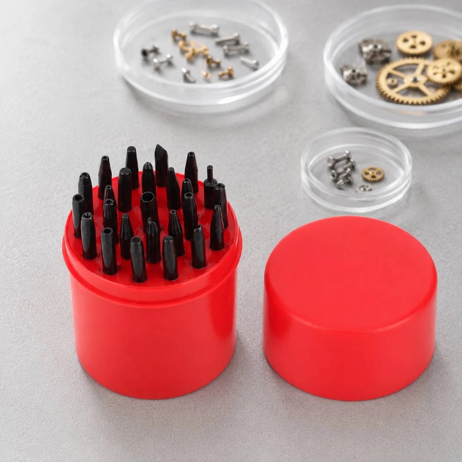 25 Pieces Watch Hand Presser Kit Alloy Steel Crafted Watch Repair Kit Strap Hole Perforator Tool Set Easy to Use Leather Puncher - view 4