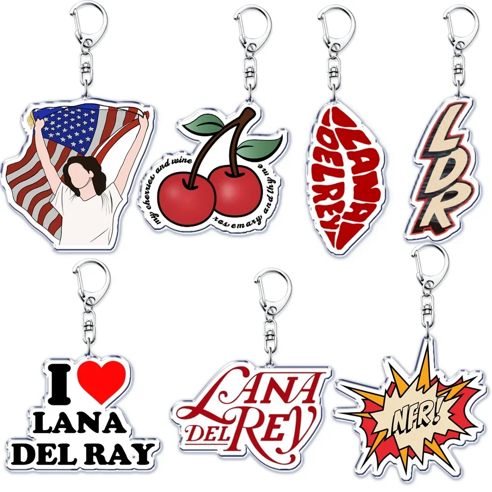 Singer Lana Del Rey Keychain for Accessories Bag Pendant Born To Die Ultraviolence Key Chain Ring Keychains Jewelry Fans Gift