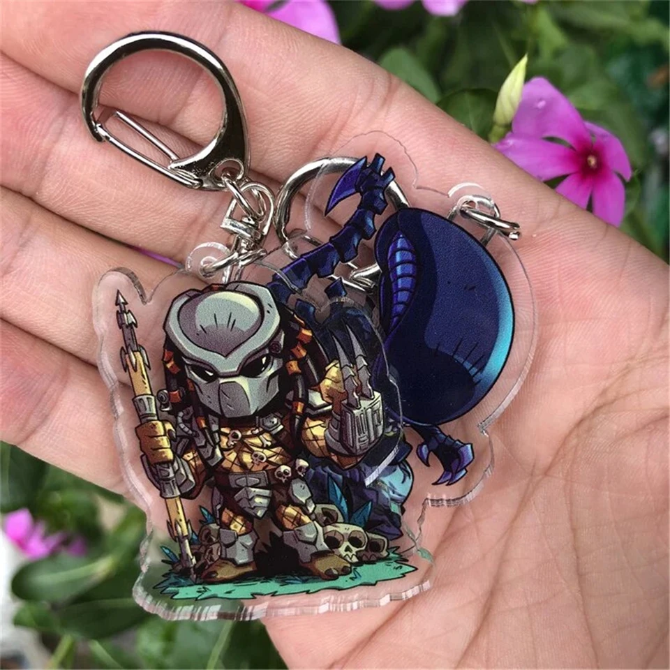 Porte-clés acrylique chibi Alien Stage avec fermoir étoile, mignon personnage d'anime, accessoire de sac kawaii, anneau à bordure colorée - France