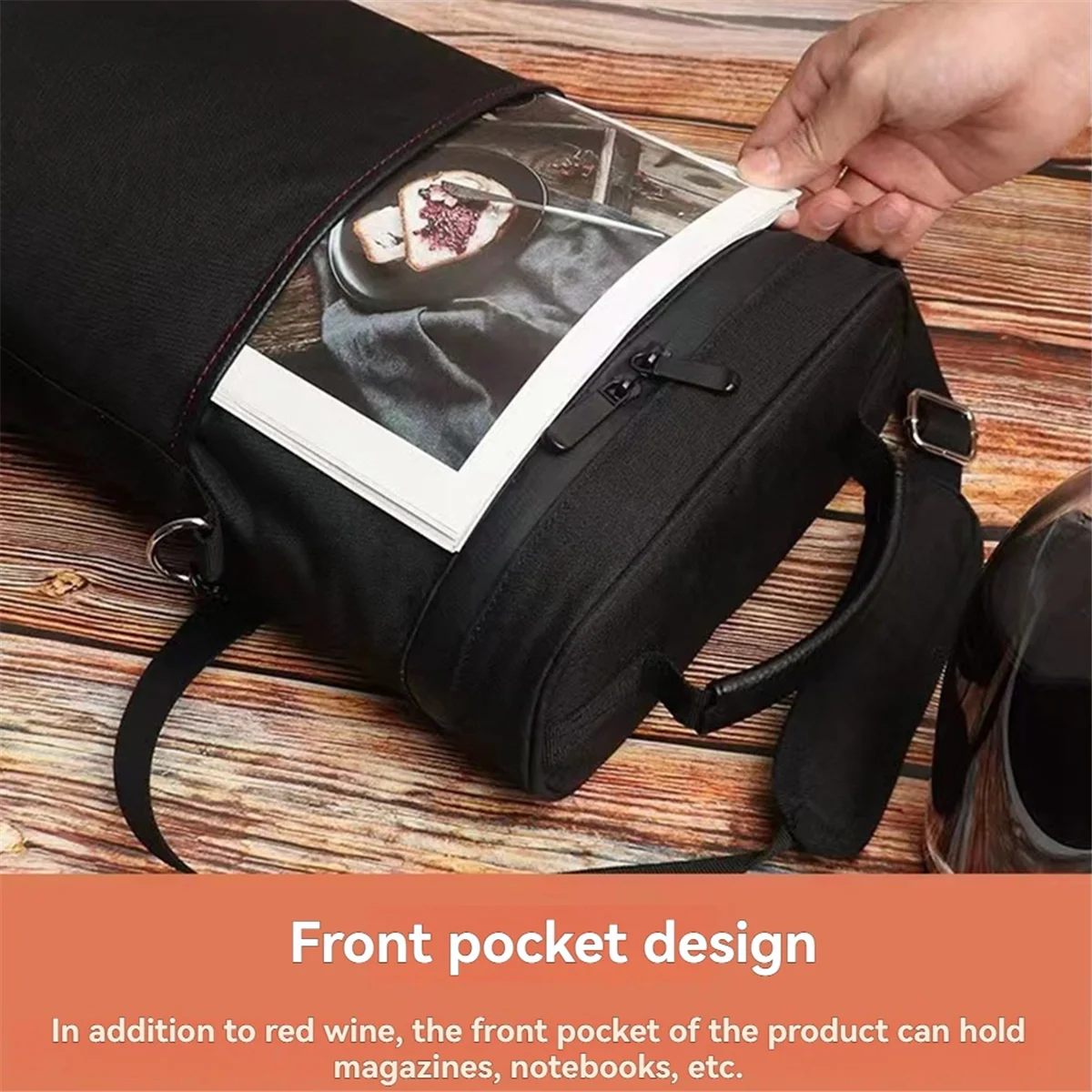 ABXHH 2 زجاجة النبيذ حقيبة النبيذ الناقل النبيذ هدية حمل حقيبة، مانعة للتسرب ومعزولة النبيذ حقيبة للحفاظ على البرودة زجاجة النبيذ شنطة هدايا أسود