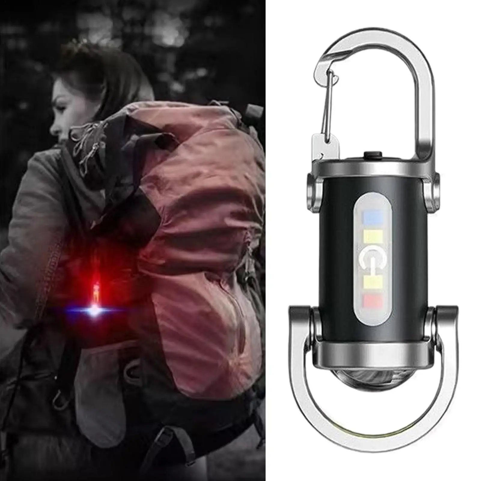 Leistungsstarke LED-Schlüsselanhänger-Lampe, LED-Schlüsselanhänger-Licht, USB-Aufladung, kleine Camping-Taschenlampe, wasserdichte Mini-Taschenlampe für Outdoor-Wandern