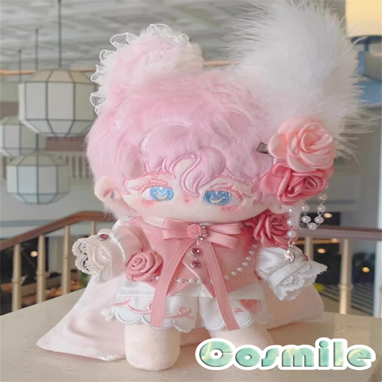 Kpop Idol Star Church Saint Pink Camellia Duke Cute Kawaii Costume Plush 20cm 30cm Doll Accessories Doll's Clothes SL Feb