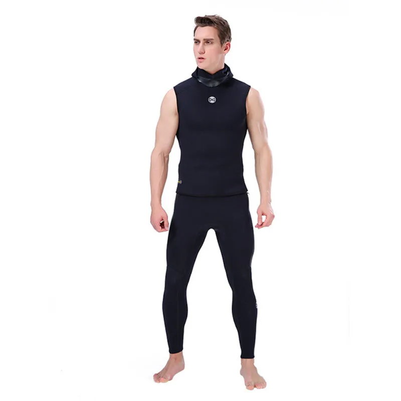 Men 3MM Neoprene Hooded Vest Male 2MM CR High Waist Thick Diving Pants Scuba Diving Snorkeling Spearfishing Surfing Wetsuit