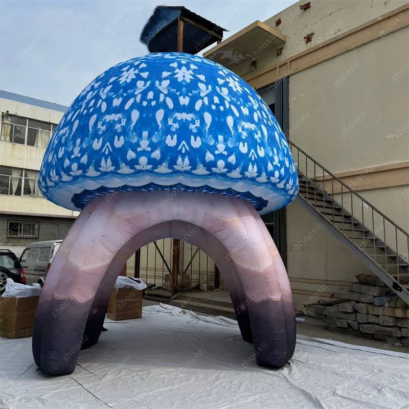 Aufblasbarer Pilz-Eingangstunnel, pilzförmiges Sonnenschutzzelt für Musikparty-Dekorations-Requisiten