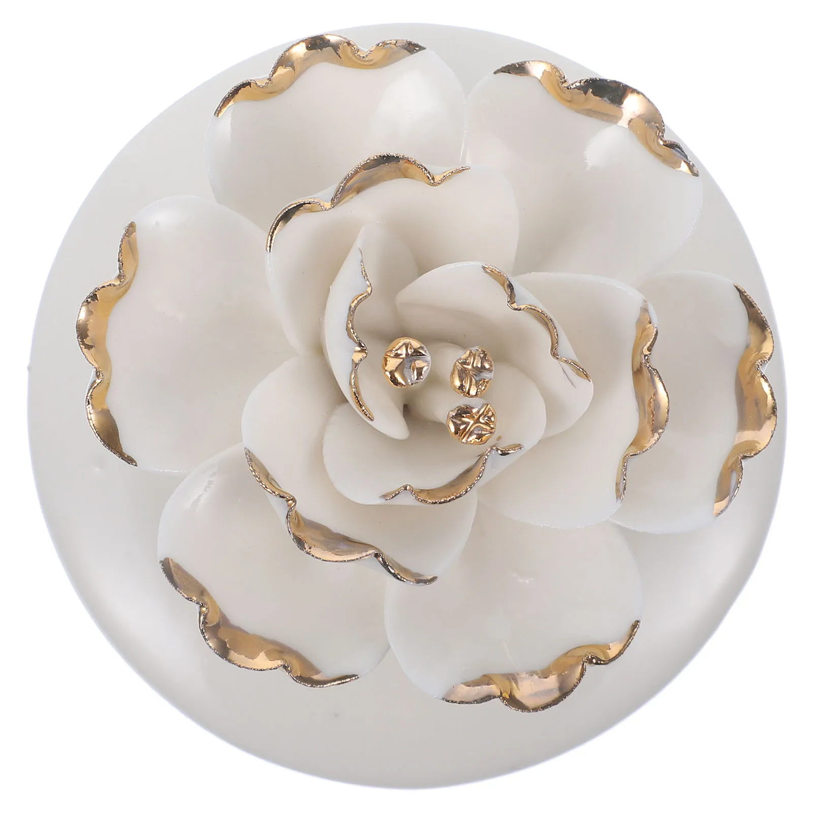 صندوق مجوهرات على شكل زهرة من السيراميك، حاوية ذات سعة مثالية للخواتم والأقراط والقلائد، تصميم ذو ملمس رفيع، ديكور أنيق