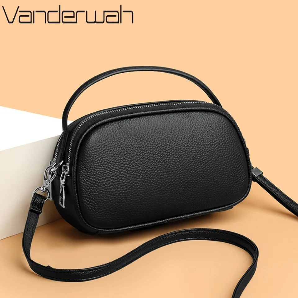 جلد طبيعي بلون حقائب اليد النسائية محفظة 2 طبقات فاخرة جلد البقر المرأة الكتف رسول حقائب كروسبودي محفظة كيس